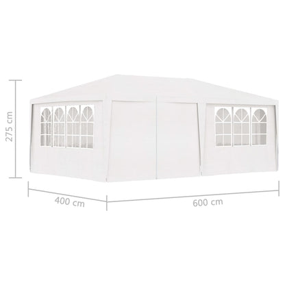 Partytent Met Zijwanden Professioneel 90 G/M² 4 x 6 m Wit