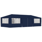 Partytent 4x9 m blauw met zijwanden