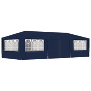 Partytent 4x9 m blauw met zijwanden