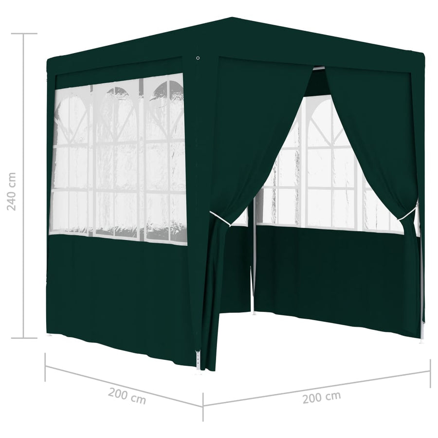 Partytent Met Zijwanden Professioneel 90 G/M² 2 x 2 m Groen