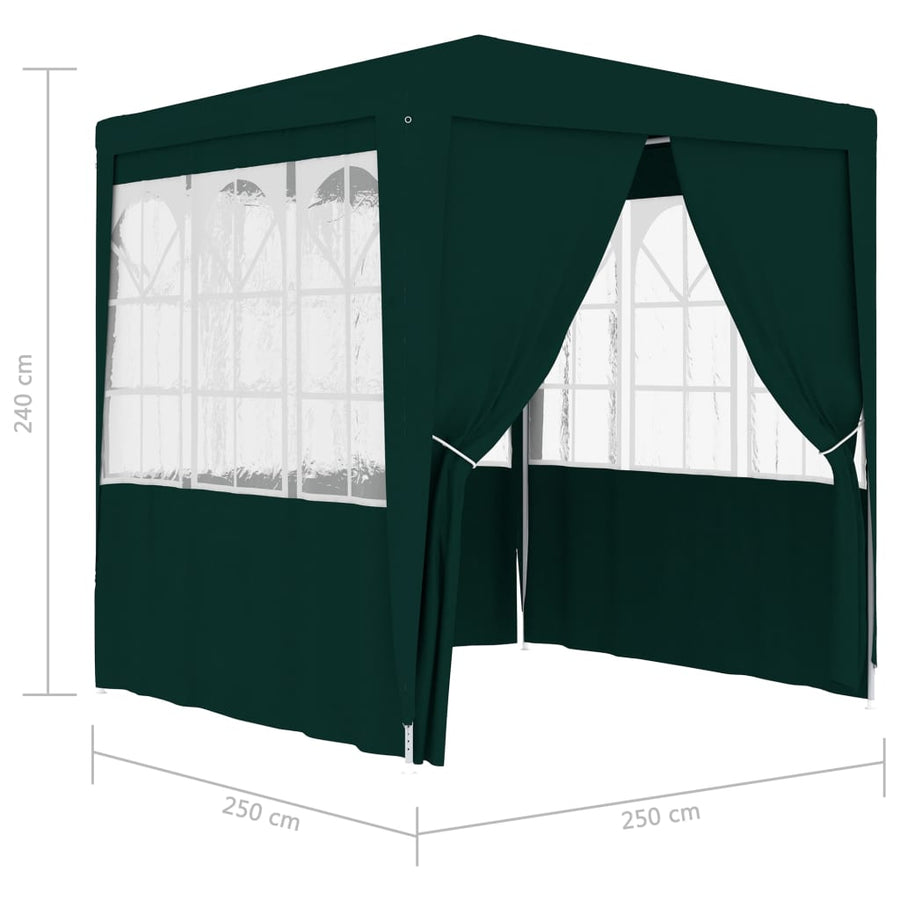 Partytent Met Zijwanden Professioneel 90 G/M² 2,5X2,5 M 2.5 x 2.5 m Groen