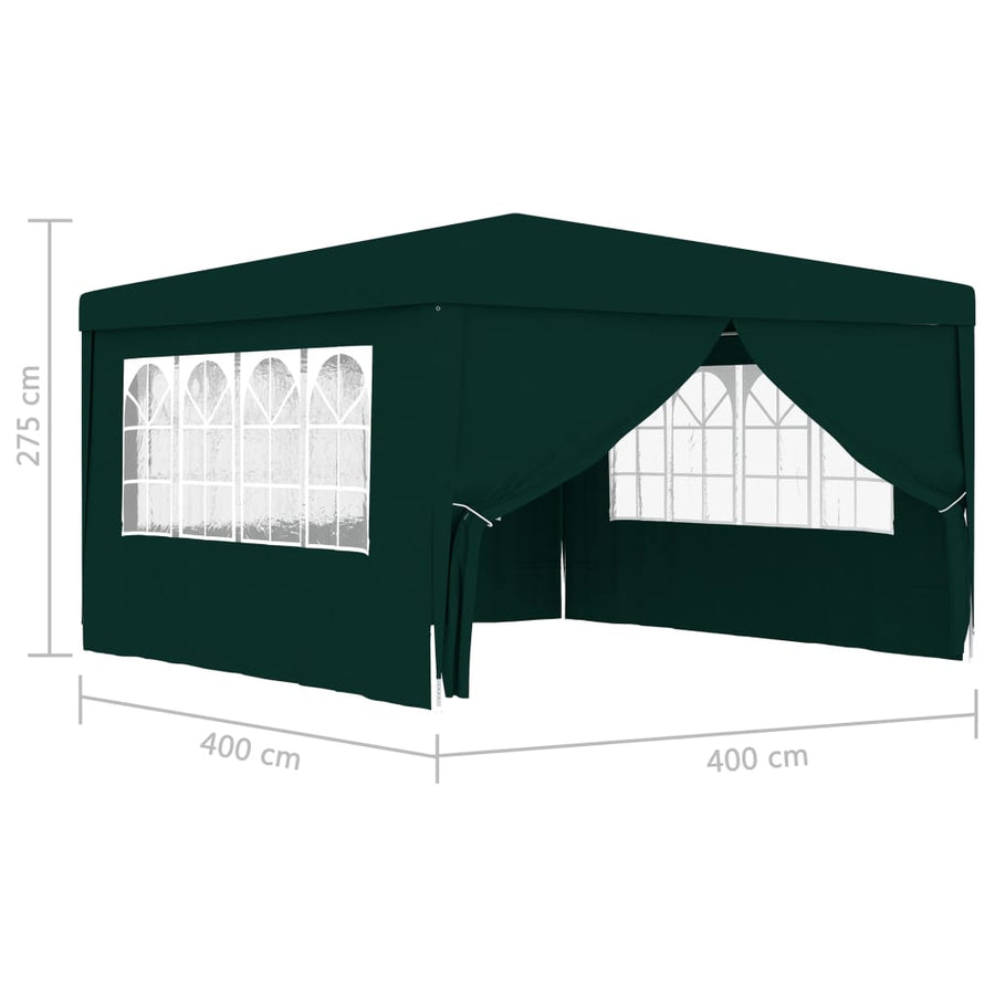 Partytent Met Zijwanden Professioneel 90 G/M² 4 x 4 m Groen