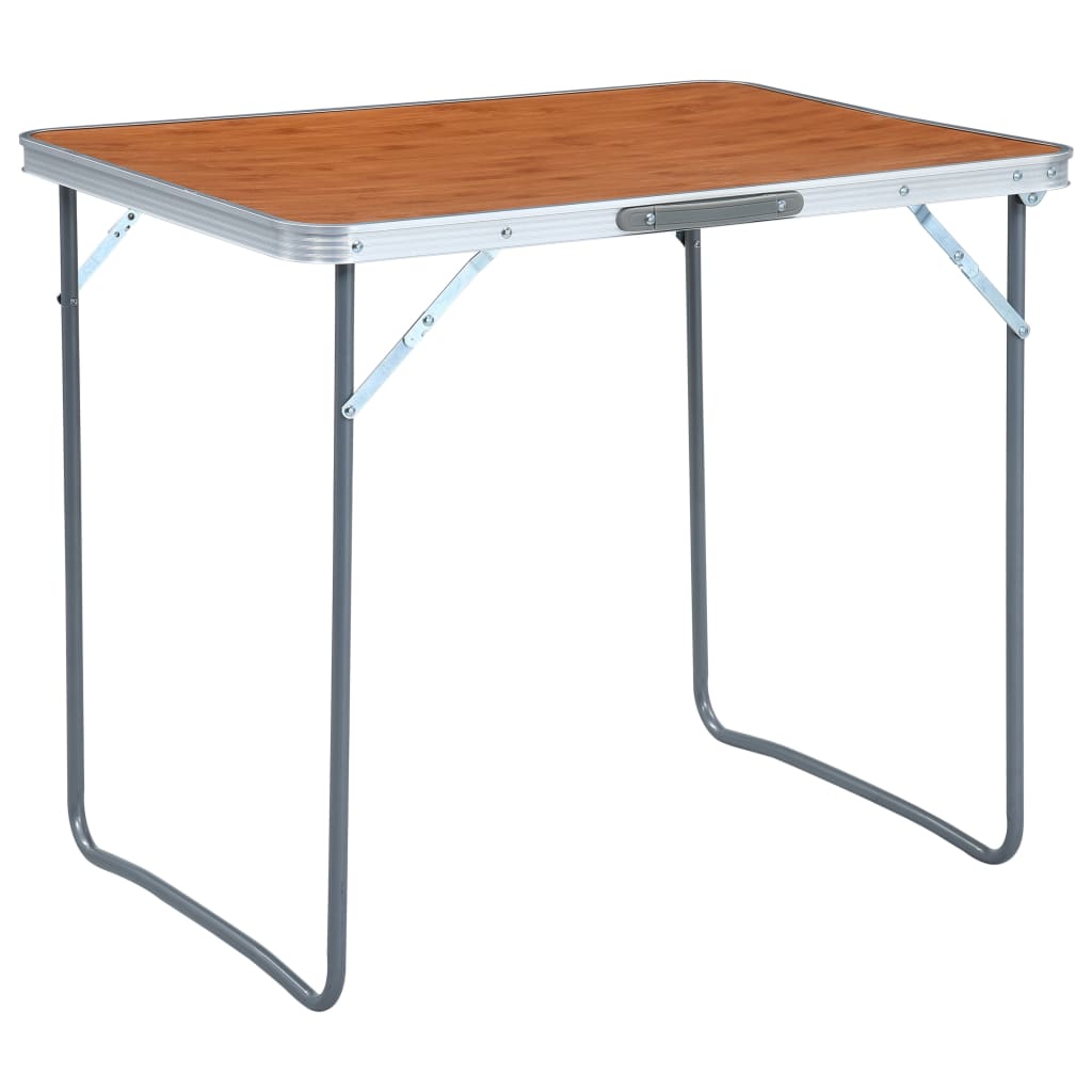 Campingtafel Inklapbaar Met Metalen Frame 80X60 Cm Bruin