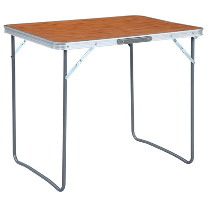 Campingtafel Inklapbaar Met Metalen Frame 80X60 Cm Bruin