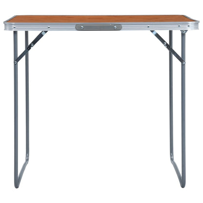 Campingtafel Inklapbaar Met Metalen Frame 80X60 Cm Bruin