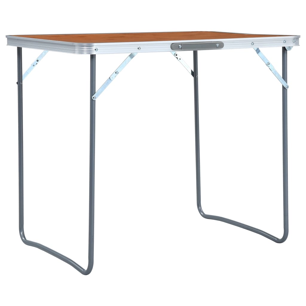 Campingtafel Inklapbaar Met Metalen Frame 80X60 Cm Bruin