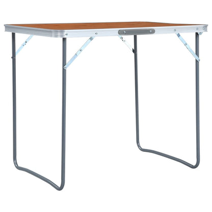 Campingtafel Inklapbaar Met Metalen Frame 80X60 Cm Bruin