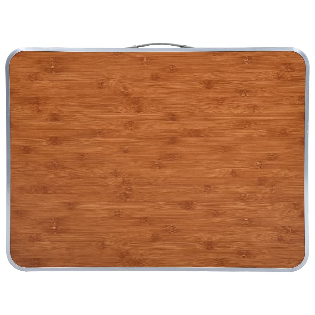 Campingtafel Inklapbaar Met Metalen Frame 80X60 Cm Bruin