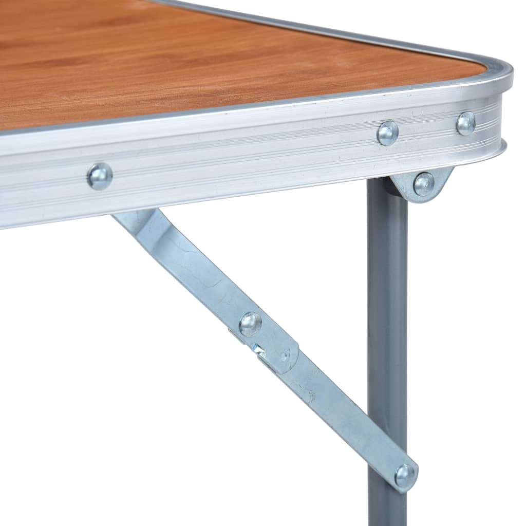 Campingtafel Inklapbaar Met Metalen Frame 80X60 Cm Bruin