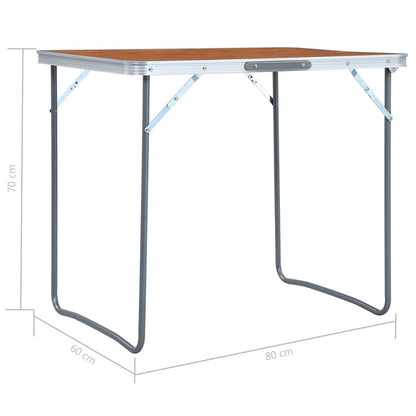 Campingtafel Inklapbaar Met Metalen Frame 80X60 Cm Bruin