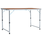 Foldable camping table 120x60 cm aluminum