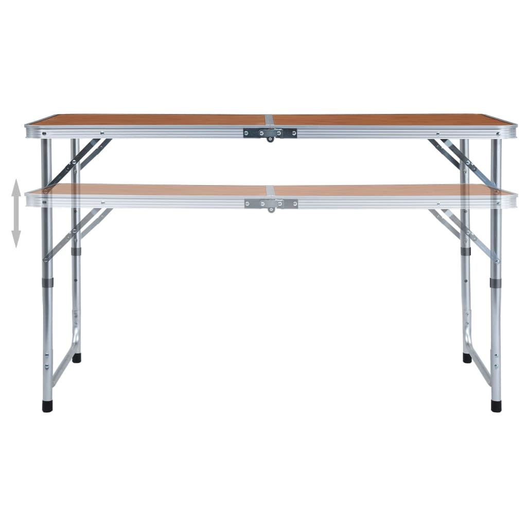 Campingtafel Inklapbaar Aluminium 120 x 60 cm Bruin