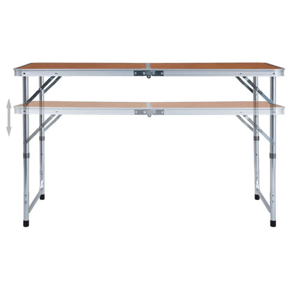 Campingtafel Inklapbaar Aluminium 120 x 60 cm Bruin
