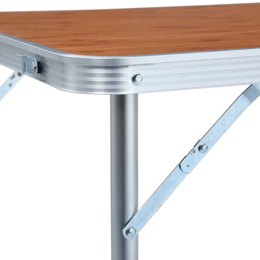 Campingtafel Inklapbaar Aluminium 120 x 60 cm Bruin