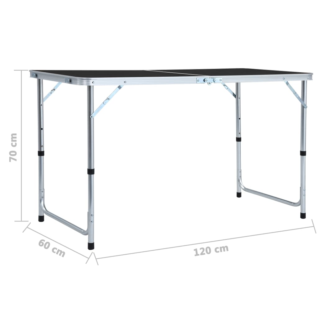 Campingtafel Inklapbaar Aluminium 120 x 60 cm Grijs