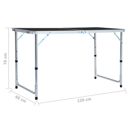 Campingtafel Inklapbaar Aluminium 120 x 60 cm Grijs