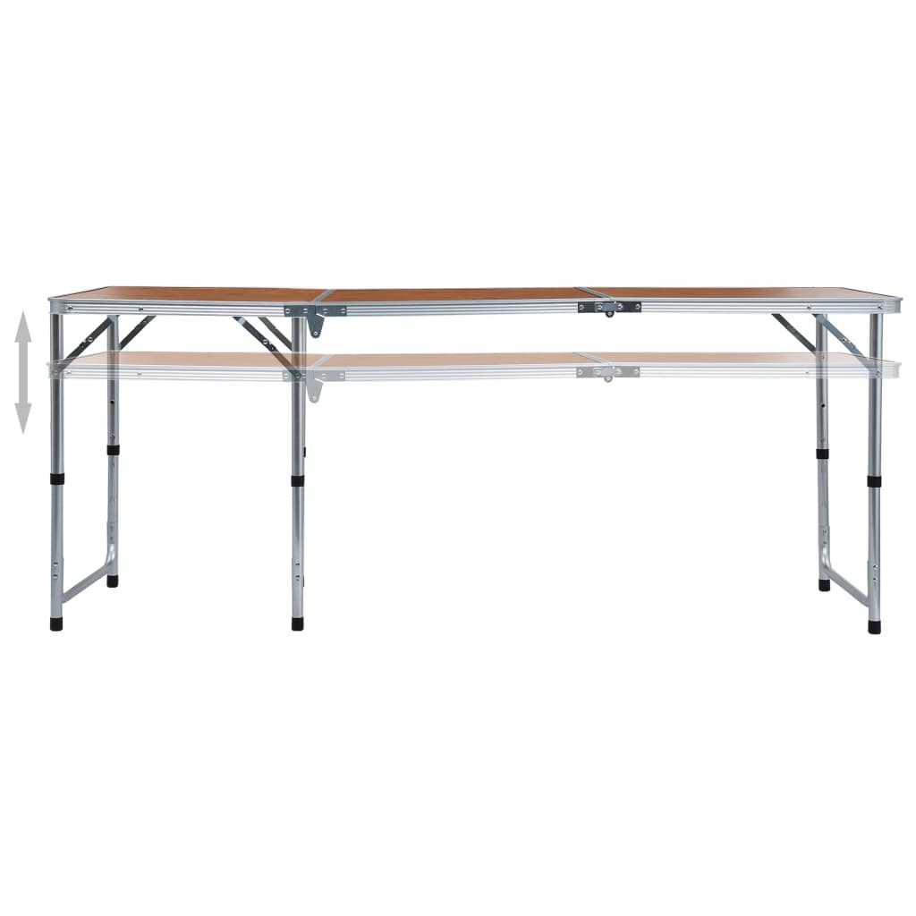 Campingtafel Inklapbaar Aluminium 180 x 60 cm Bruin
