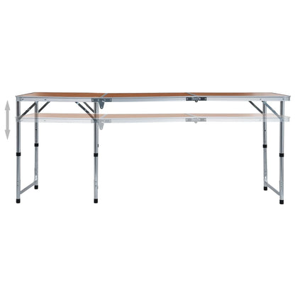 Campingtafel Inklapbaar Aluminium 180 x 60 cm Bruin