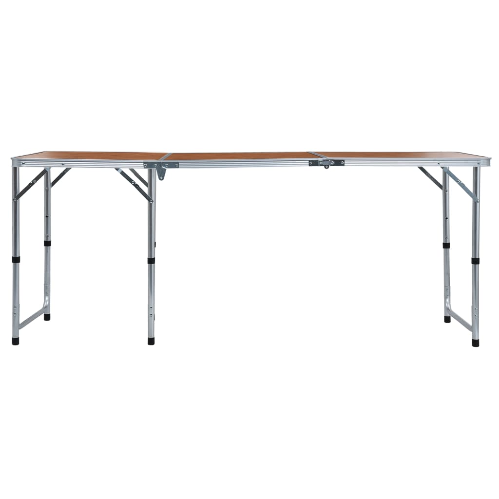 Campingtafel Inklapbaar Aluminium 180 x 60 cm Bruin