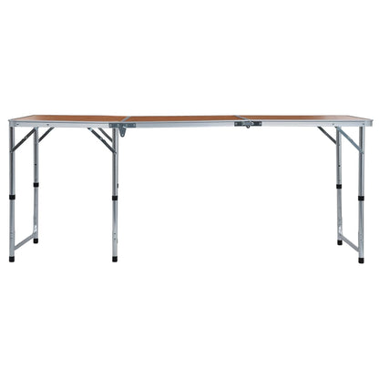 Campingtafel Inklapbaar Aluminium 180 x 60 cm Bruin
