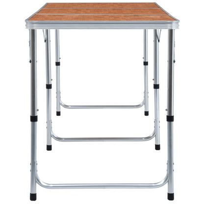 Campingtafel Inklapbaar Aluminium 180 x 60 cm Bruin