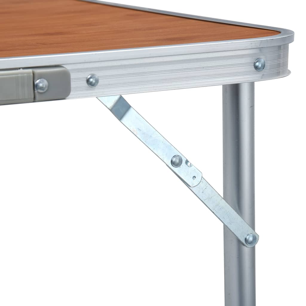 Campingtafel Inklapbaar Aluminium 180 x 60 cm Bruin