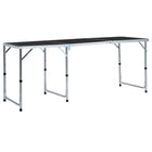 Folding camping table 180x60 cm aluminum grey