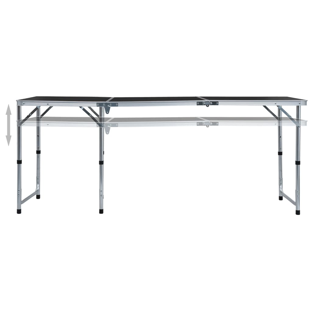 Campingtafel Inklapbaar Aluminium 180 x 60 cm Grijs