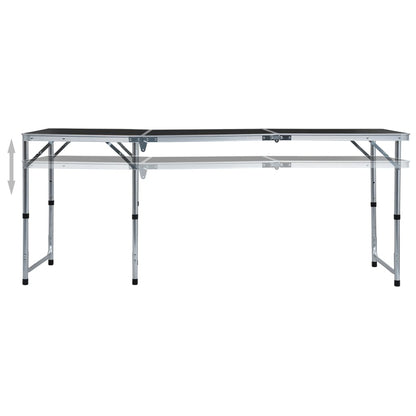 Campingtafel Inklapbaar Aluminium 180 x 60 cm Grijs