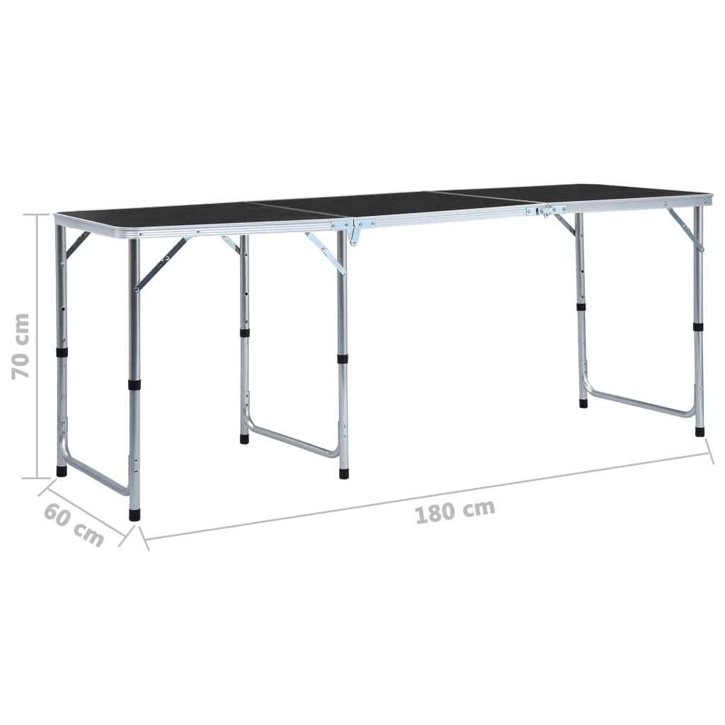 Campingtafel Inklapbaar Aluminium 180 x 60 cm Grijs