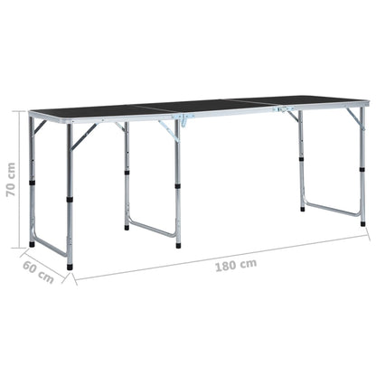 Campingtafel Inklapbaar Aluminium 180 x 60 cm Grijs