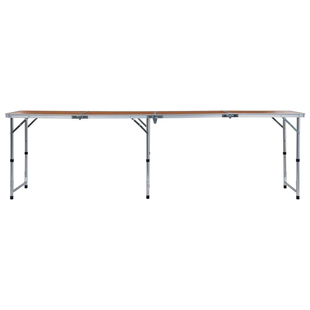 Campingtafel Inklapbaar Aluminium 240 x 60 cm Bruin