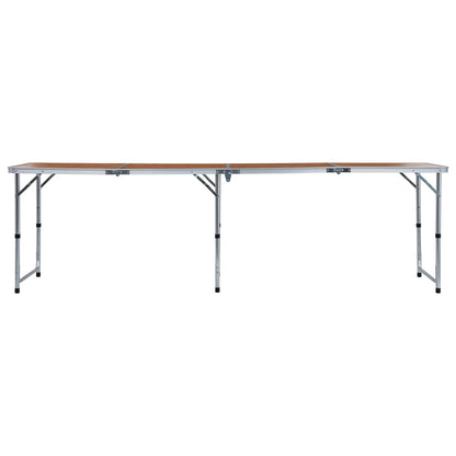 Campingtafel Inklapbaar Aluminium 240 x 60 cm Bruin