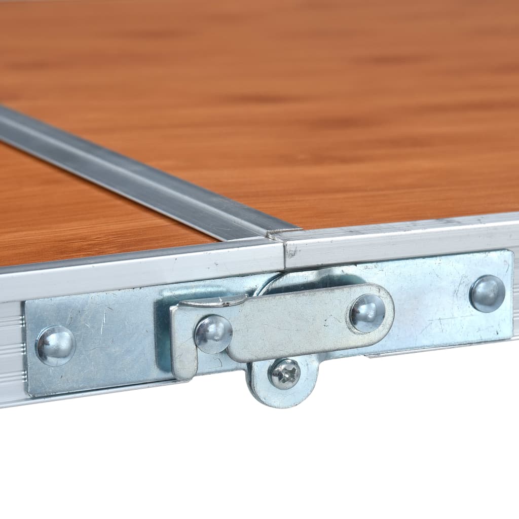 Campingtafel Inklapbaar Aluminium 240 x 60 cm Bruin