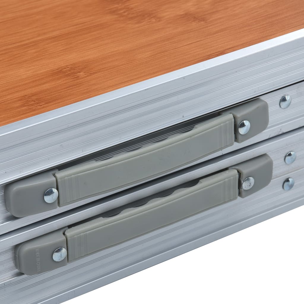 Campingtafel Inklapbaar Aluminium 240 x 60 cm Bruin