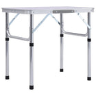 Campingtafel inklapbaar 60x45x56 cm aluminium wit
