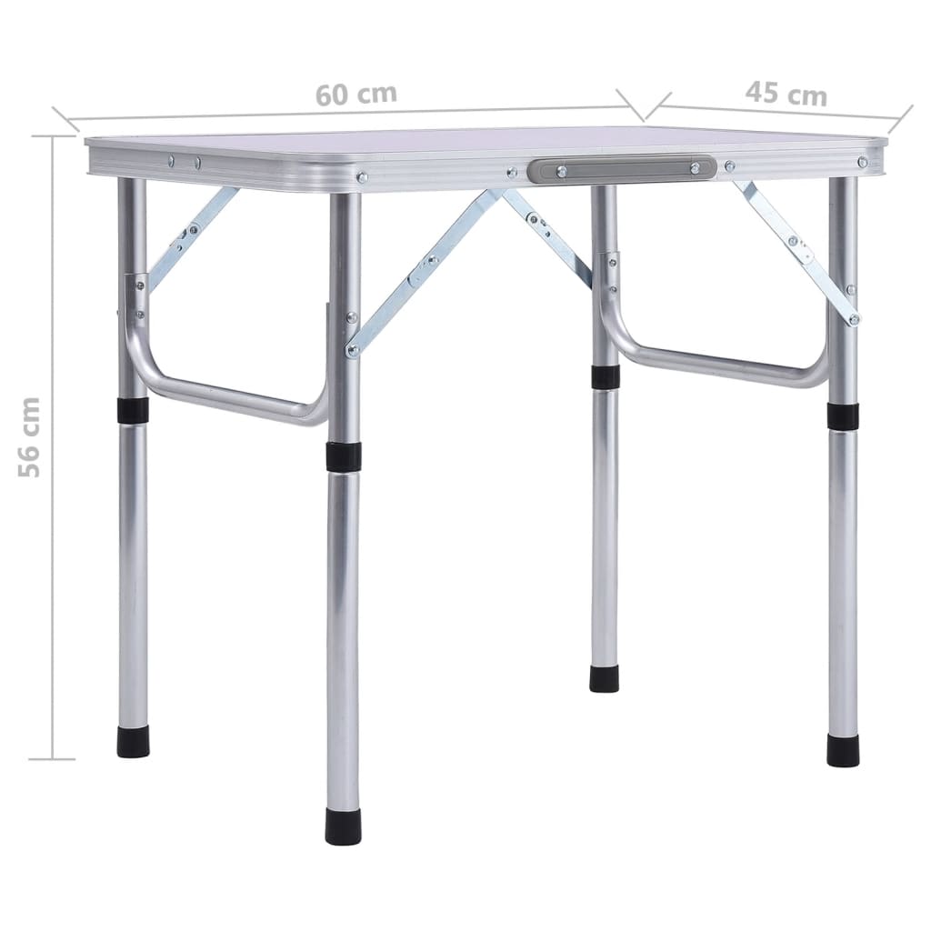 Campingtafel inklapbaar 60x45 cm aluminium Wit