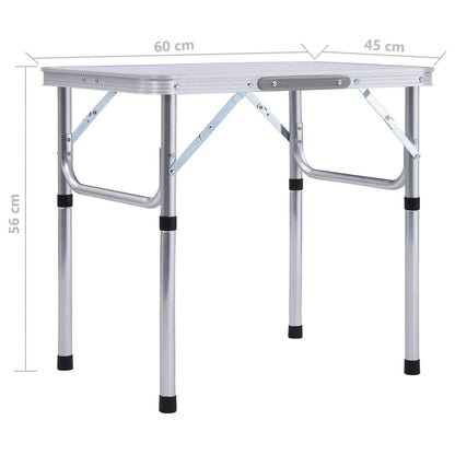 Campingtafel inklapbaar 60x45 cm aluminium Wit
