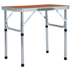 Campingtafel inklapbaar 60x45x56 cm bruin aluminium MDF