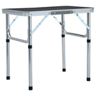 Campingtafel inklapbaar 60x45x56 cm aluminium grijs