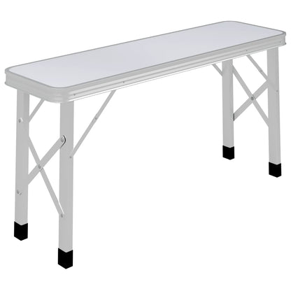 Campingtafel Inklapbaar Met 2 Banken Aluminium Wit