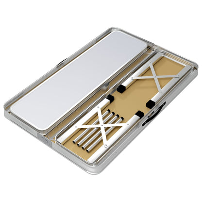 Campingtafel Inklapbaar Met 2 Banken Aluminium Wit
