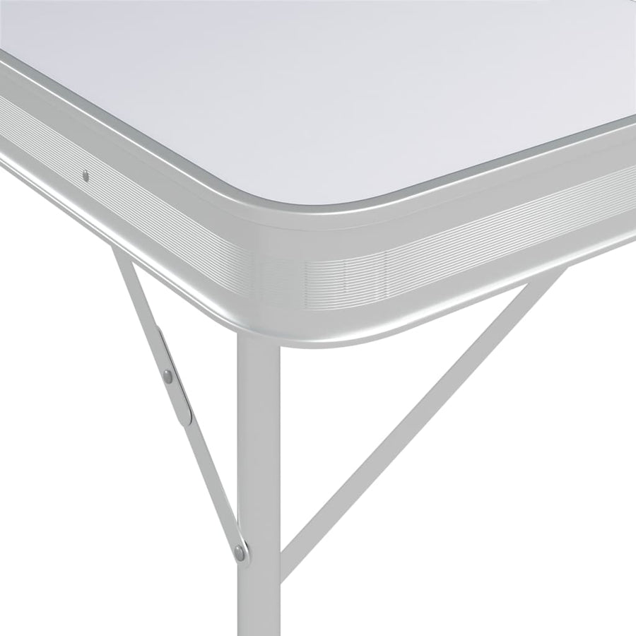 Campingtafel Inklapbaar Met 2 Banken Aluminium Wit