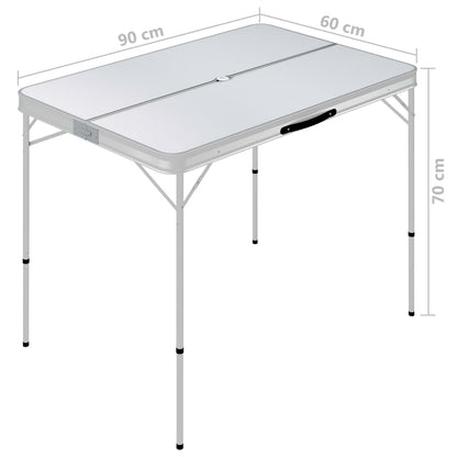 Campingtafel Inklapbaar Met 2 Banken Aluminium Wit