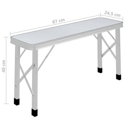Campingtafel Inklapbaar Met 2 Banken Aluminium Wit