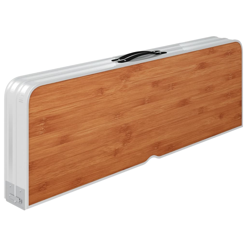 Campingtafel Inklapbaar Met 2 Banken Aluminium Bruin