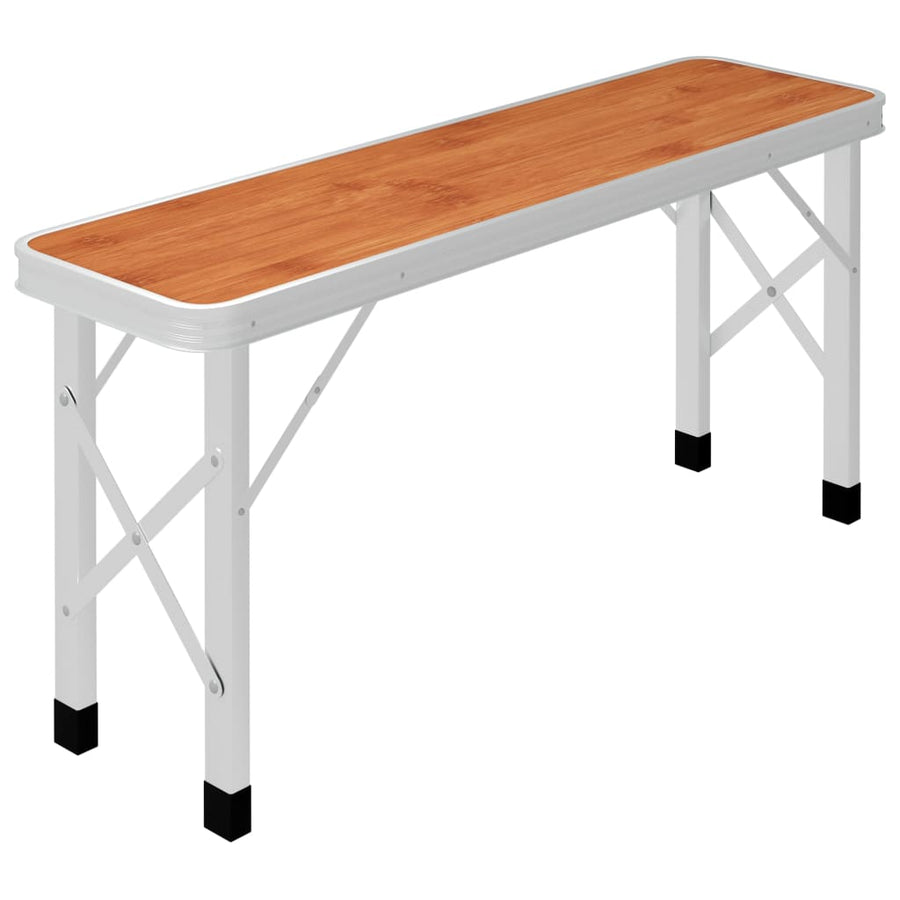Campingtafel Inklapbaar Met 2 Banken Aluminium Bruin