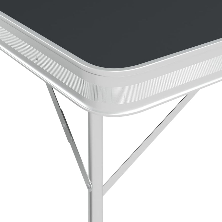 Campingtafel Inklapbaar Met 2 Banken Aluminium Grijs