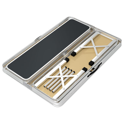 Campingtafel Inklapbaar Met 2 Banken Aluminium Grijs