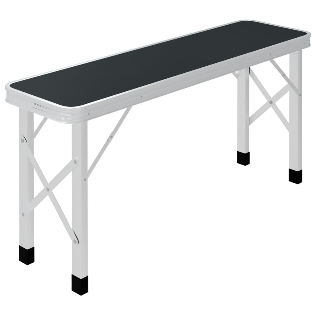Campingtafel Inklapbaar Met 2 Banken Aluminium Grijs